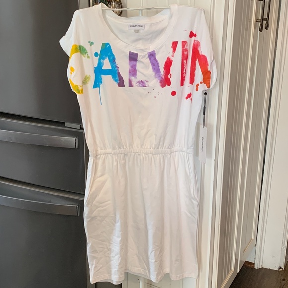 Calvin Klein paint splatter dress. NWT. Retail‎ 49 - Picture 1 of 6